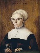 Christoph Amberger The wife of Jorg Zorer, at the age of 28 oil painting on canvas